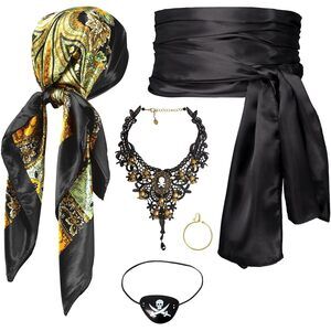 3244 Pirate Costume Accessoriess Set|headscarf Wrap Hat Sash